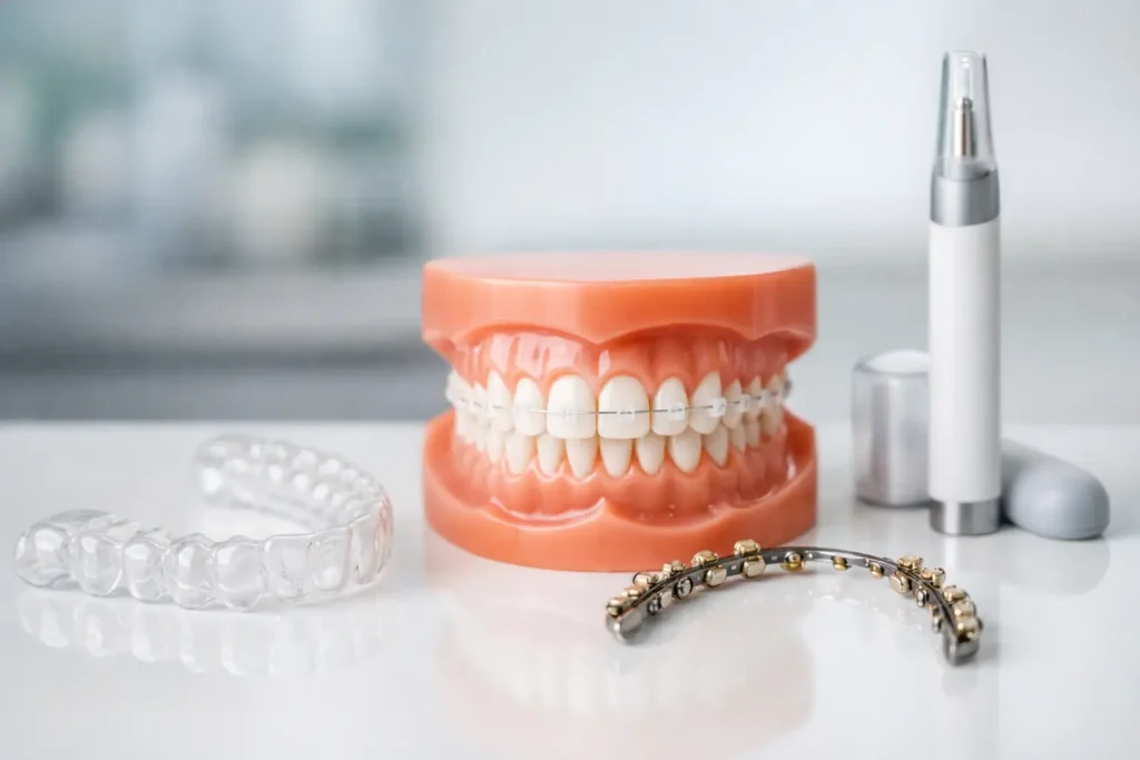 imagen muestra brackets cerámicos y estéticos